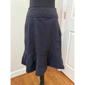 Royal Robbin Black Knee Length Skirt wiht Ruffle Hem